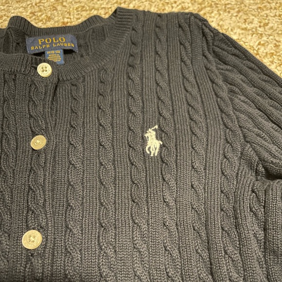 POLO Ralph Lauren - Navy Cable Knit Cardigan - Picture 3 of 5